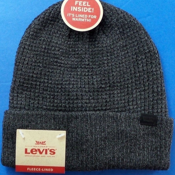 Levi's Other - Levi's Men's Logo Beanie Hat Charcoal Fleece Lined
